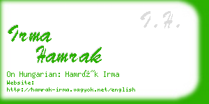 irma hamrak business card